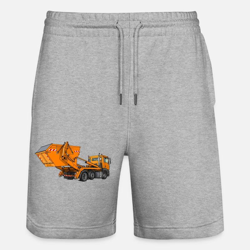 Camion avec benne, chargeur à benne - Short de jogging bio TRAINER Stanley/Stella unisexe - gris chiné