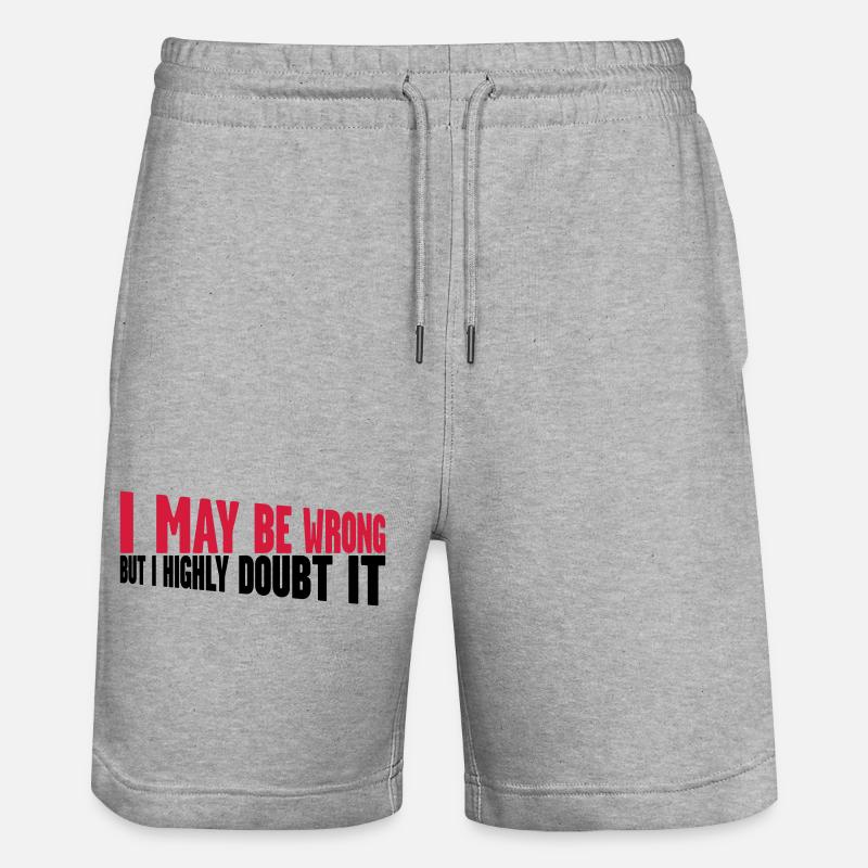 I may be wrong - Stanley/Stella Unisex Bio Joggingshorts Trainer  - Grau meliert