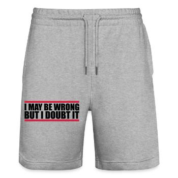 I may be wrong - Stanley/Stella Trainer Unisex Organic Jogging Shorts - heather grey - Front - Nik (191cm) & Marisol (170cm)