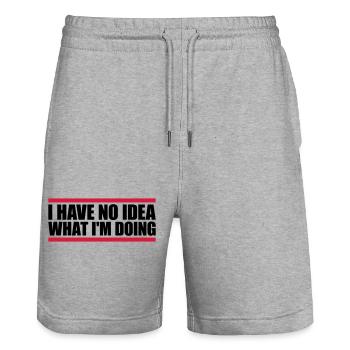 I Have No Idea - Stanley/Stella Trainer Unisex Organic Jogging Shorts - heather grey - Front - Nik (191cm) & Marisol (170cm)