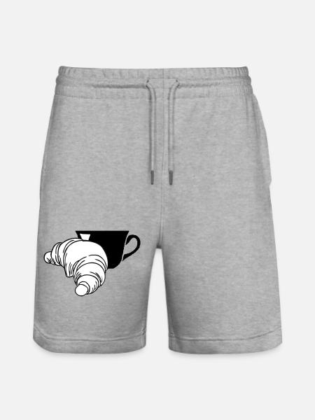 Croissant - Stanley/Stella Trainer Unisex Organic Jogging Shorts - heather grey