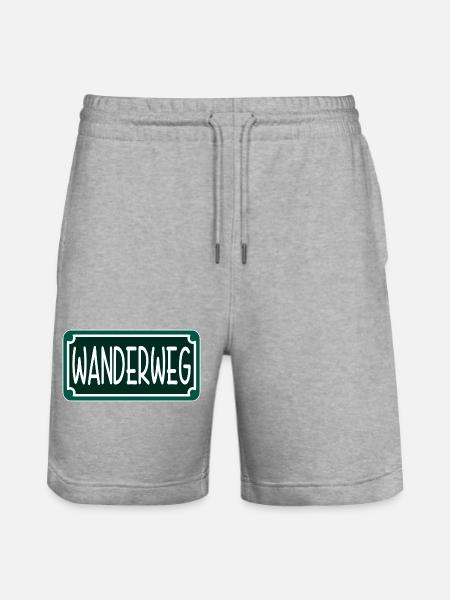 Wanderweg Wandern - Stanley/Stella Unisex Bio Joggingshorts Trainer - Grau meliert