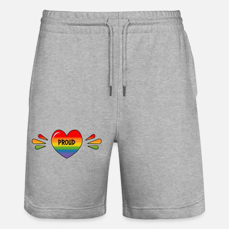 Rainbow LGBT Proud Heart - Short de jogging bio TRAINER Stanley/Stella unisexe - gris chiné
