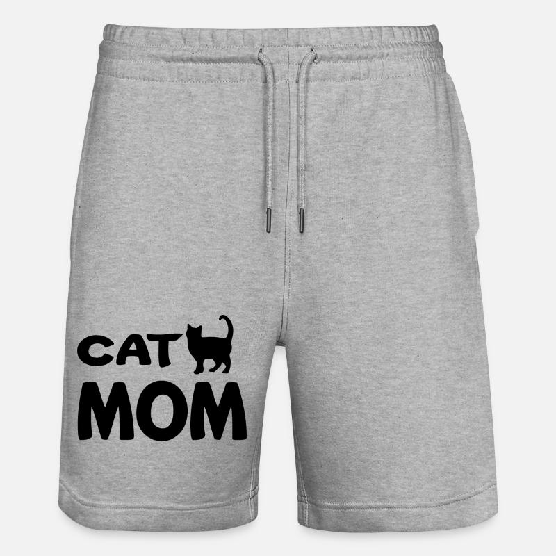 Cat Mom - Stanley/Stella Trainer Unisex Organic Jogging Shorts - heather grey