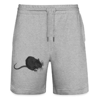 tierdesigns verschenken, ratte, süße Kleintiere - Stanley/Stella Unisex Bio Joggingshorts Trainer  - Grau meliert - Vorne - Nik (191cm) & Marisol (170cm)