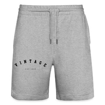 Jahrgang 1983 - Stanley/Stella Unisex Bio Joggingshorts Trainer  - Grau meliert - Vorne - Nik (191cm) & Marisol (170cm)