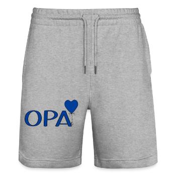 Opa Luftballon Herz - Stanley/Stella Unisex Bio Joggingshorts Trainer  - Grau meliert - Vorne - Nik (191cm) & Marisol (170cm)