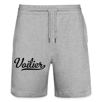 Sailing ship - Stanley/Stella Trainer Unisex Organic Jogging Shorts - heather grey - Front - Nik (191cm) & Marisol (170cm)