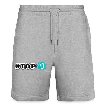 Top 1 Gaming - Stanley/Stella Trainer Unisex Organic Jogging Shorts - heather grey - Front - Nik (191cm) & Marisol (170cm)