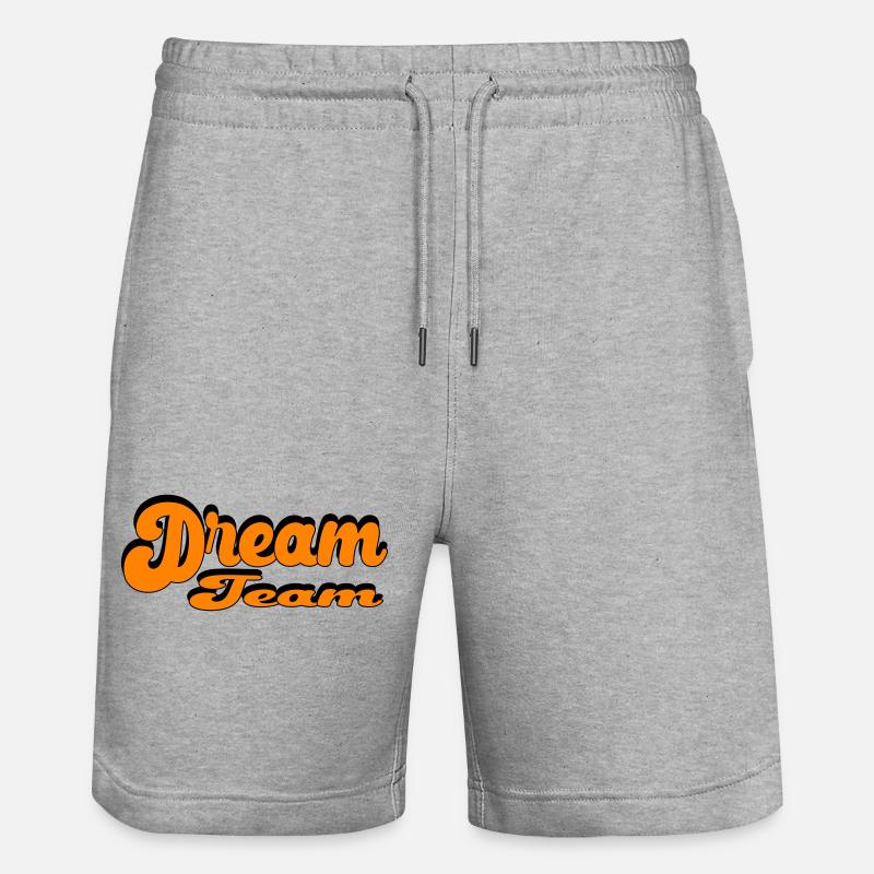 Dream Team Retro Style Design - Stanley/Stella Trainer Unisex Organic Jogging Shorts - heather grey
