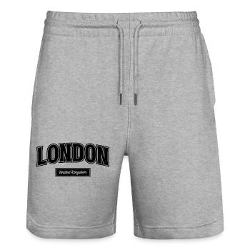 London Retro Design United Kingdom - Stanley/Stella Unisex Bio Joggingshorts Trainer  - Grau meliert - Vorne - Nik (191cm) & Marisol (170cm)
