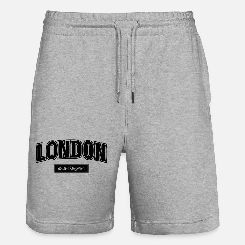 London Retro Design Royaume-Uni - Short de jogging bio TRAINER Stanley/Stella unisexe - gris chiné