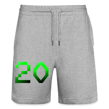 jubiläumsfeier, 20 Pixelig - Stanley/Stella Unisex Bio Joggingshorts Trainer  - Grau meliert - Vorne - Nik (191cm) & Marisol (170cm)