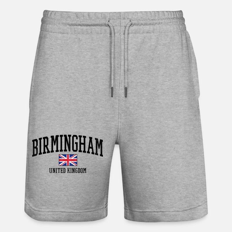 Conception de Birmingham avec drapeau britannique - Short de jogging bio TRAINER Stanley/Stella unisexe - gris chiné