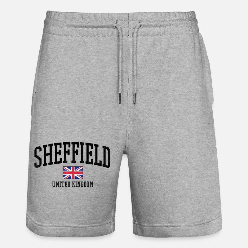 Sheffield, Royaume-Uni, drapeau vieilli - Short de jogging bio TRAINER Stanley/Stella unisexe - gris chiné