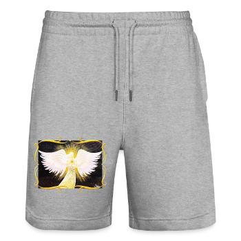 Der Lichtbringer - Sonja Ariel von Staden - Stanley/Stella Unisex Bio Joggingshorts Trainer  - Grau meliert - Vorne - Nik (191cm) & Marisol (170cm)