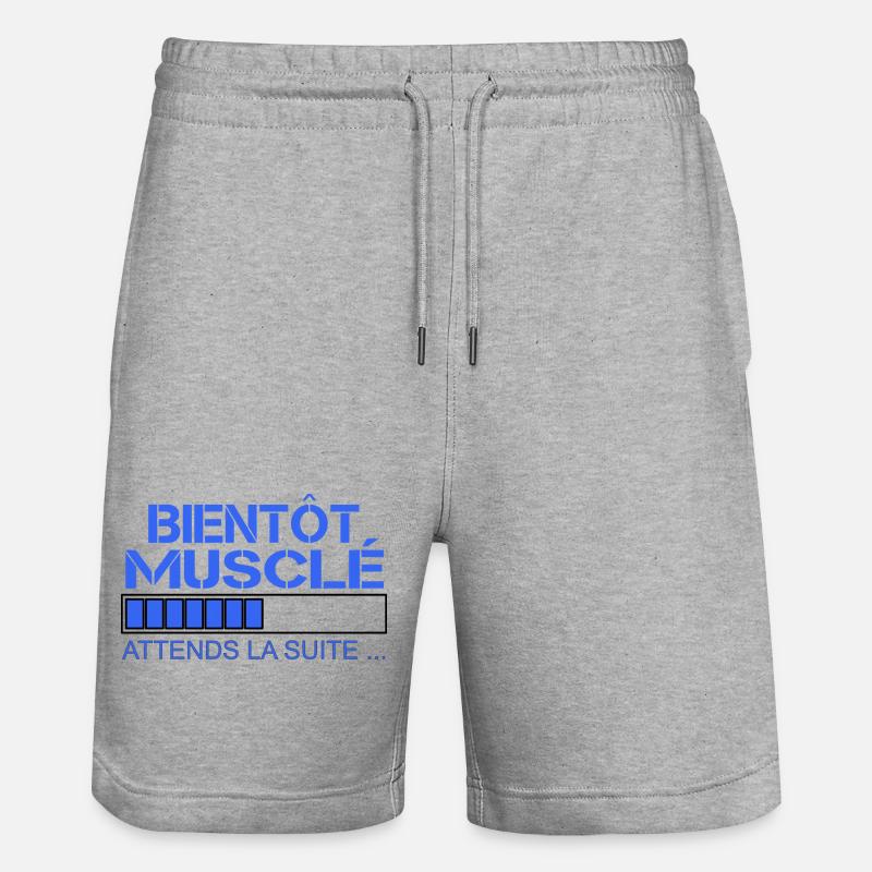Bientôt Musclé - Attends la Suite - Short de jogging bio TRAINER Stanley/Stella unisexe - gris chiné
