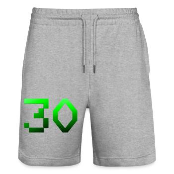 schenken, 30 Pixelig - Stanley/Stella Unisex Bio Joggingshorts Trainer  - Grau meliert - Vorne - Nik (191cm) & Marisol (170cm)