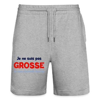Pas grosse enceinte - Short de jogging bio TRAINER Stanley/Stella unisexe - gris chiné - Devant - Nik (191cm) & Marisol (170cm)