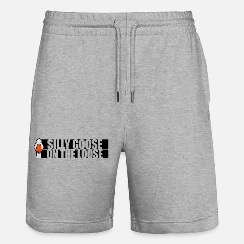 goose on the loose - Stanley/Stella Unisex Bio Joggingshorts Trainer  - Grau meliert