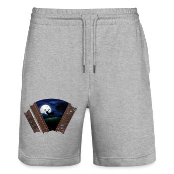 Steirische Harmonika Mondschein  | ZiachON! - Stanley/Stella Unisex Bio Joggingshorts Trainer  - Grau meliert - Vorne - Nik (191cm) & Marisol (170cm)