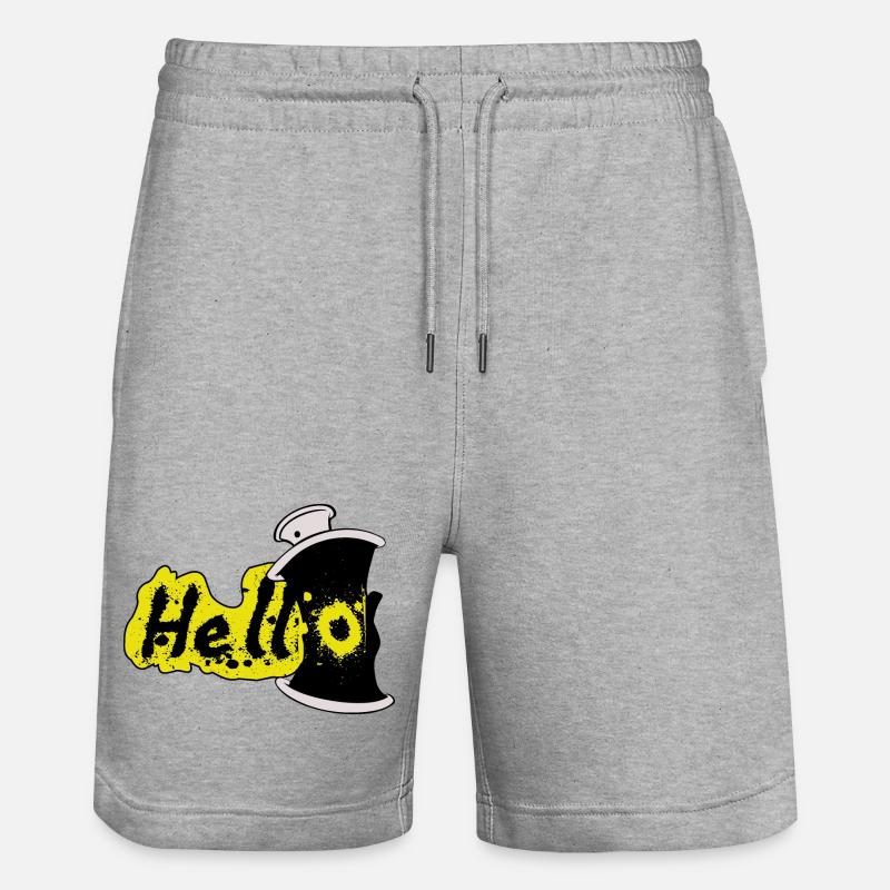 Hello Spray Effet - Short de jogging bio TRAINER Stanley/Stella unisexe - gris chiné