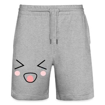 Kawaii Face Kawaii Costume Kawaii - Stanley/Stella Trainer Unisex Organic Jogging Shorts - heather grey - Front - Nik (191cm) & Marisol (170cm)