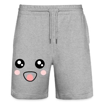 Kawaii Face Kawaii Costume Kawaii - Stanley/Stella Trainer Unisex Organic Jogging Shorts - heather grey - Front - Nik (191cm) & Marisol (170cm)