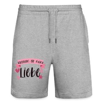 Klettern Bouldern Bergsteigen Berge Liebe Geschenk - Stanley/Stella Unisex Bio Joggingshorts Trainer  - Grau meliert - Vorne - Nik (191cm) & Marisol (170cm)