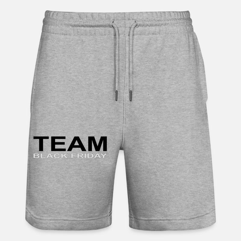 Team Black Friday - Stanley/Stella Unisex Bio Joggingshorts Trainer - Grau meliert