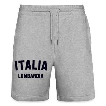 LOMBARDEI Lombardy Italia Italien Italy - Stanley/Stella Trainer Unisex Organic Jogging Shorts - heather grey - Front - Nik (191cm) & Marisol (170cm)