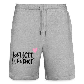 Ballett Mädchen Ballerina Balletttänzerin Geschenk - Stanley/Stella Unisex Bio Joggingshorts Trainer  - Grau meliert - Vorne - Nik (191cm) & Marisol (170cm)