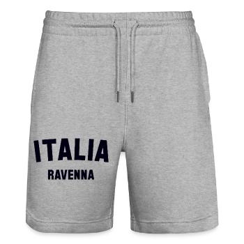 RAVENNA Italia Italien Italy - Stanley/Stella Trainer Unisex Organic Jogging Shorts - heather grey - Front - Nik (191cm) & Marisol (170cm)
