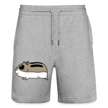 Rongeurs hamsters - Short de jogging bio TRAINER Stanley/Stella unisexe - gris chiné - Devant - Nik (191cm) & Marisol (170cm)
