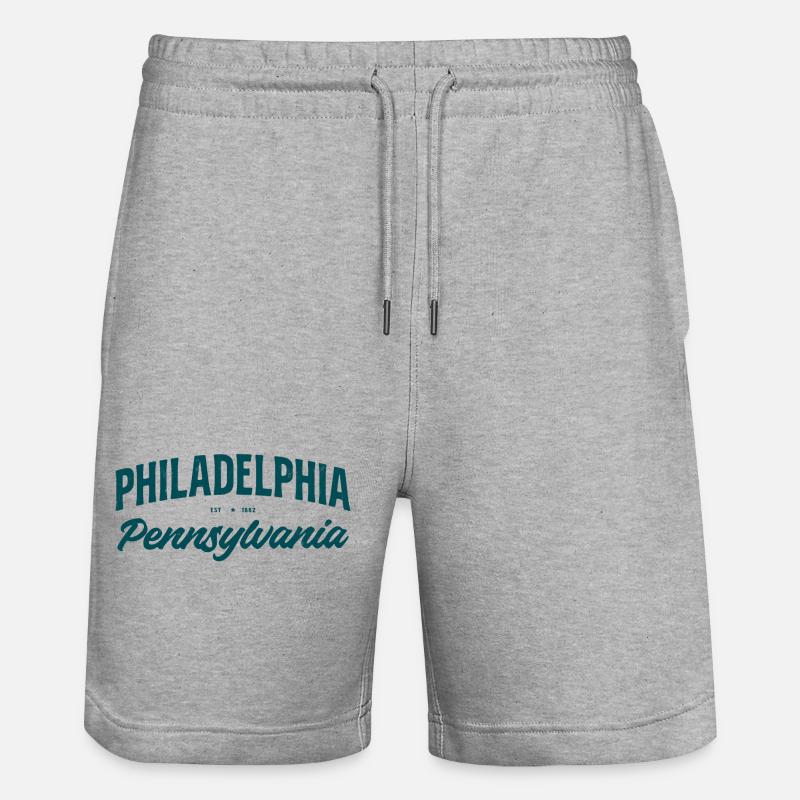 Philadelphia Script Pennsylvanie - Short de jogging bio TRAINER Stanley/Stella unisexe - gris chiné