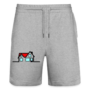 Maison - Short de jogging bio TRAINER Stanley/Stella unisexe - gris chiné - Devant - Nik (191cm) & Marisol (170cm)