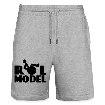 Every wheelchair user is a role model * - Stanley/Stella Trainer Unisex Organic Jogging Shorts - heather grey - Front - Nik (191cm) & Marisol (170cm)