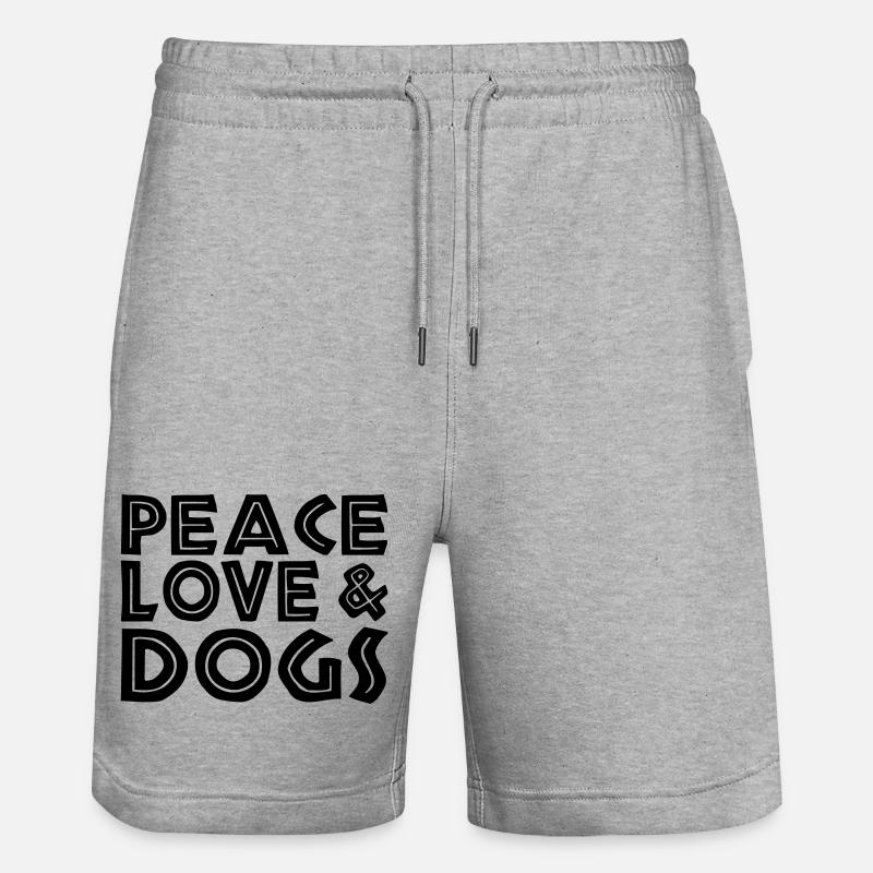 Paix, amour et chiens - Short de jogging bio TRAINER Stanley/Stella unisexe - gris chiné