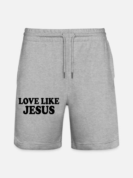 Love like jesus - Stanley/Stella Trainer Unisex Organic Jogging Shorts - heather grey