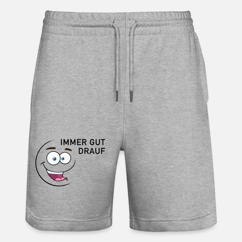 Immer gut drauf | smiley - Stanley/Stella Unisex Bio Joggingshorts Trainer  - Grau meliert