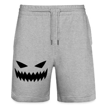 Gestörte Horrorfratze - Stanley/Stella Unisex Bio Joggingshorts Trainer  - Grau meliert - Vorne - Nik (191cm) & Marisol (170cm)
