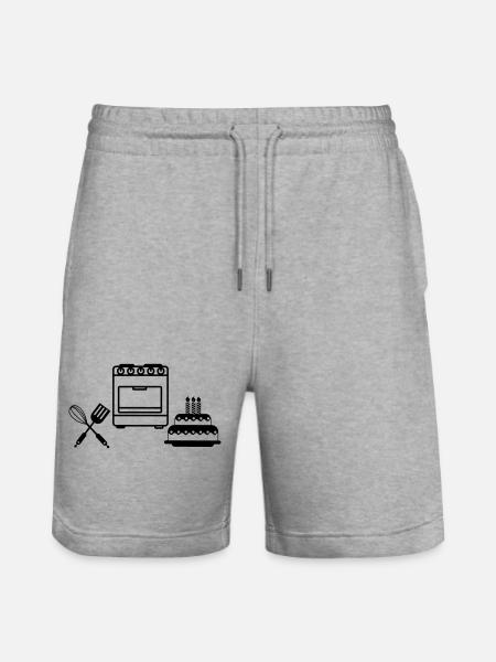 Bake a cake - Stanley/Stella Trainer Unisex Organic Jogging Shorts - heather grey