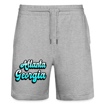 Atlanta Georgia Design - Stanley/Stella Unisex Bio Joggingshorts Trainer  - Grau meliert - Vorne - Nik (191cm) & Marisol (170cm)