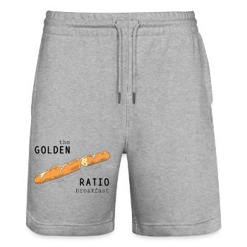 Baguette Goldener Schnitt Frühstück cooler Spruch - Stanley/Stella Unisex Bio Joggingshorts Trainer  - Grau meliert - Vorne - Nik (191cm) & Marisol (170cm)
