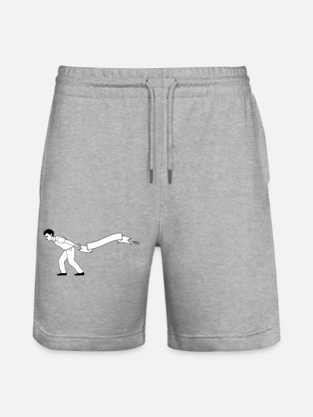 man pulls Banner | Banner bearer - Stanley/Stella Trainer Unisex Organic Jogging Shorts - heather grey