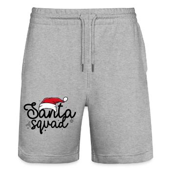 Festliche Weihnachtsmannmütze Silhouette - Stanley/Stella Unisex Bio Joggingshorts Trainer  - Grau meliert - Vorne - Nik (191cm) & Marisol (170cm)