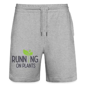Courir sur les plantes - Short de jogging bio TRAINER Stanley/Stella unisexe - gris chiné - Devant - Nik (191cm) & Marisol (170cm)