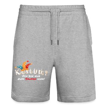 Faschings Kostüm? - Stanley/Stella Unisex Bio Joggingshorts Trainer  - Grau meliert - Vorne - Nik (191cm) & Marisol (170cm)