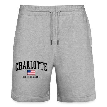Charlotte North Carolina USA Graphic Description: - Stanley/Stella Trainer Unisex Organic Jogging Shorts - heather grey - Front - Nik (191cm) & Marisol (170cm)