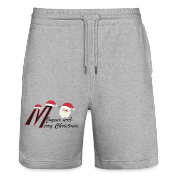 Joyeux Noël - Short de jogging bio TRAINER Stanley/Stella unisexe - gris chiné - Devant - Nik (191cm) & Marisol (170cm)